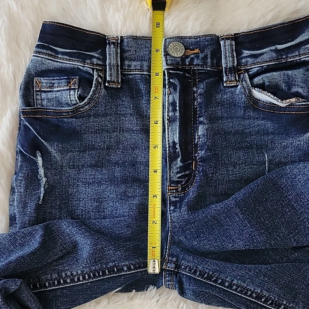 Justice Jeans Bundle 3 Pairs Size 12 Slim Mini Mom Dark, Flippy Sequins, Purple